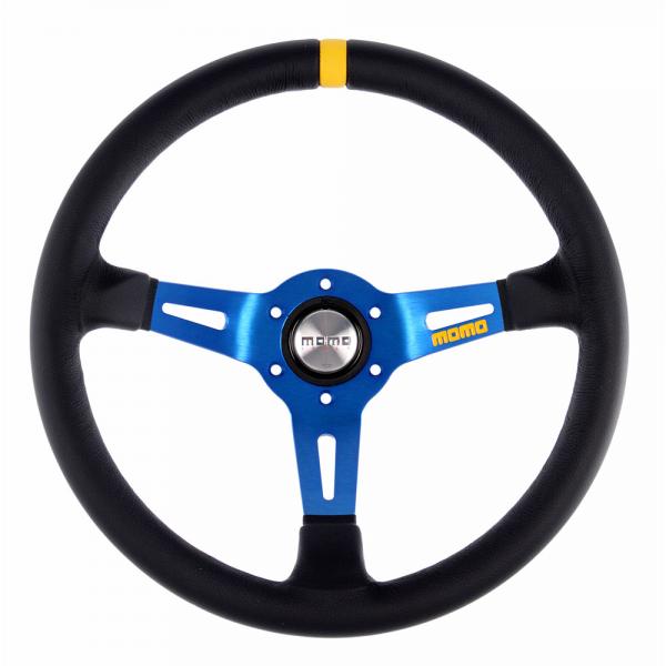 MOMO steering wheel racing model イタリア製 MOMO MOD.08 Steering Wheel - Leather, Blue Spoke